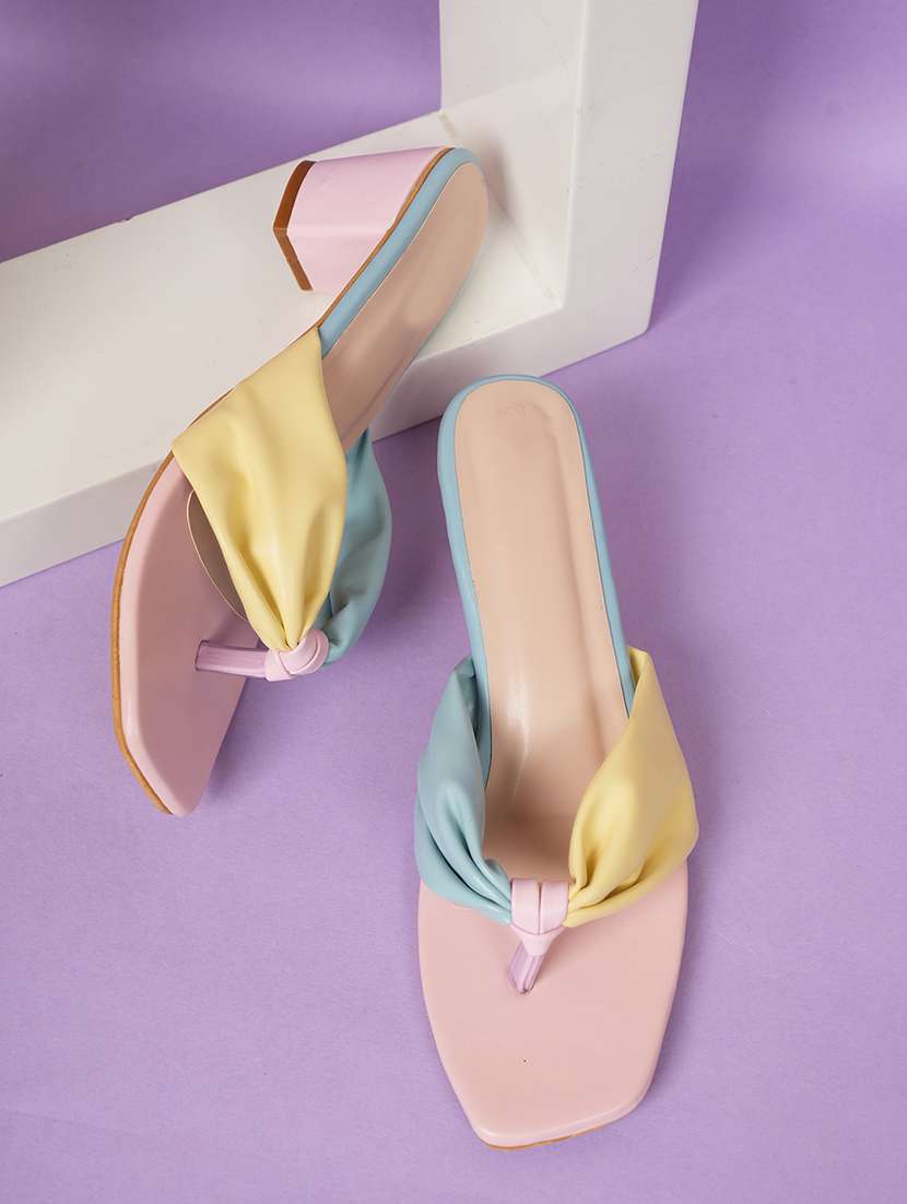 women solid slip on sandals