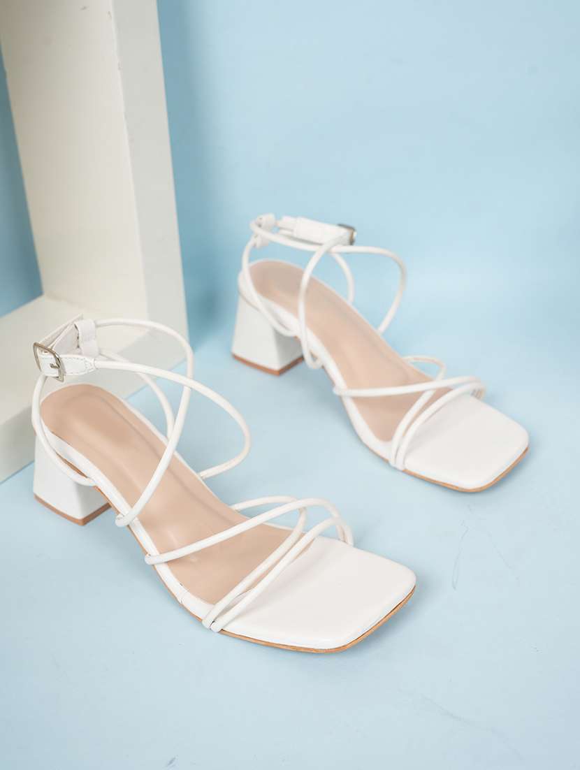 women solid ankle strap sandals