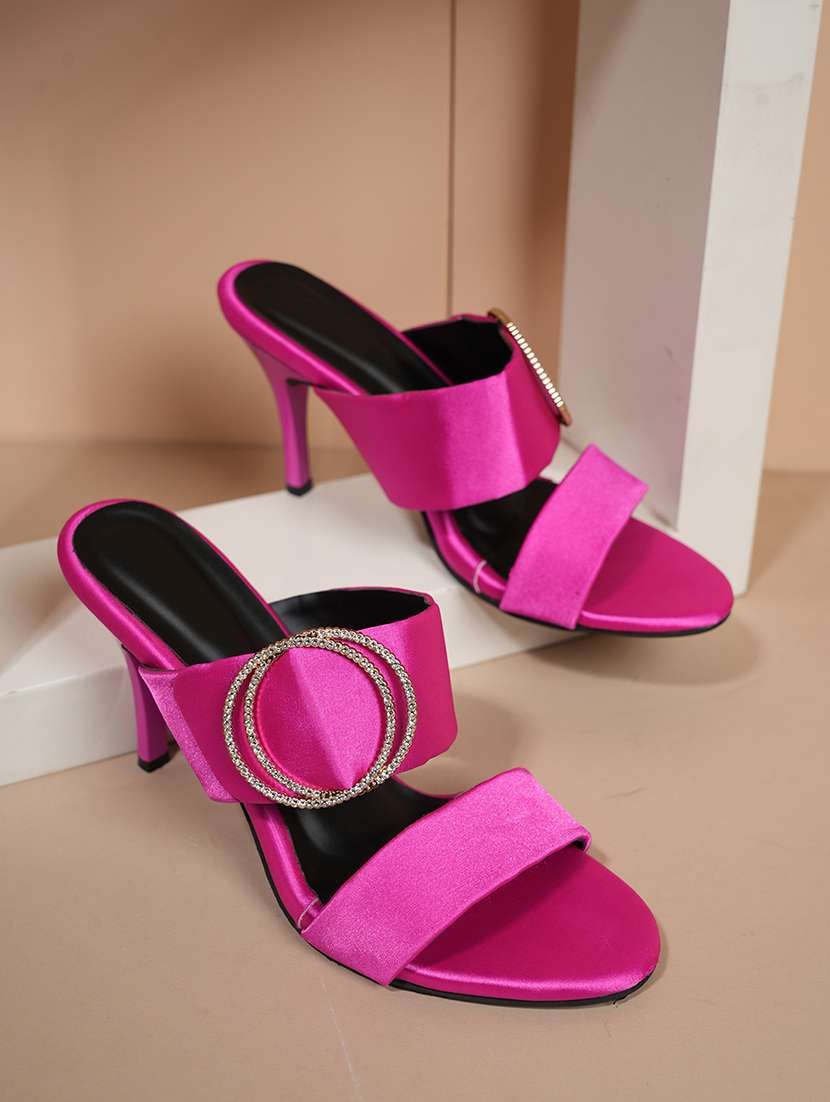 women solid slip on sandals