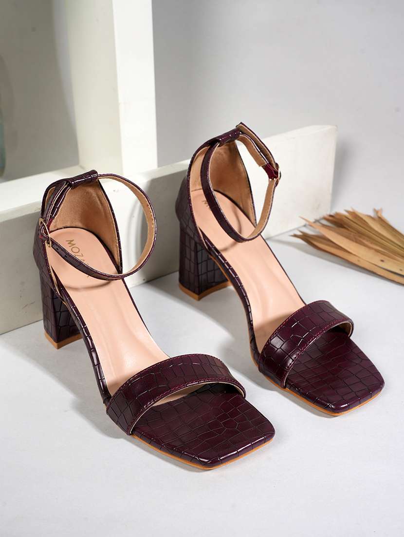 women solid ankle strap sandals