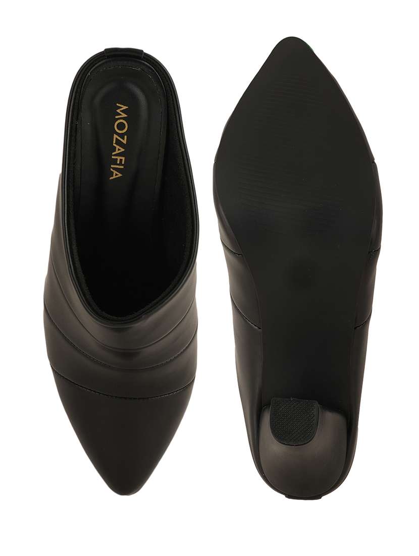 women solid slip on  block heel mules - 22341287 -  Standard Image - 2