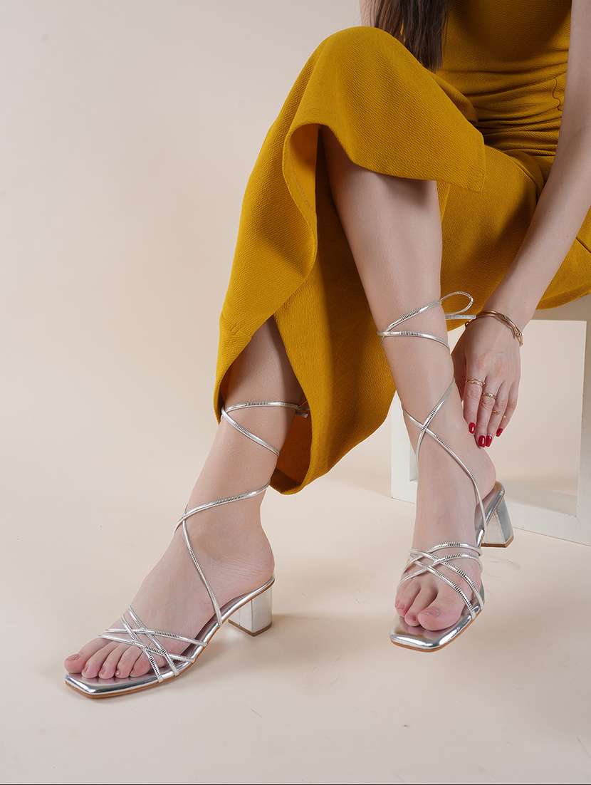 women solid lace up block heels - 22341309 -  Standard Image - 2