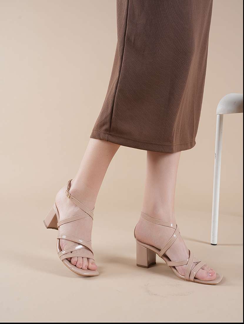 women solid ankle strap block heels - 22341316 -  Standard Image - 2