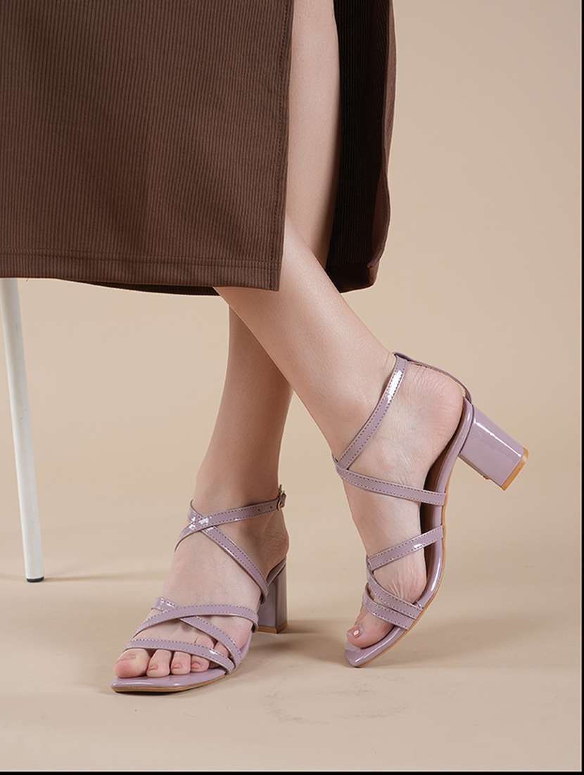 Women Solid Ankle Strap Block Heels - 22341319 -  Standard Image - 2