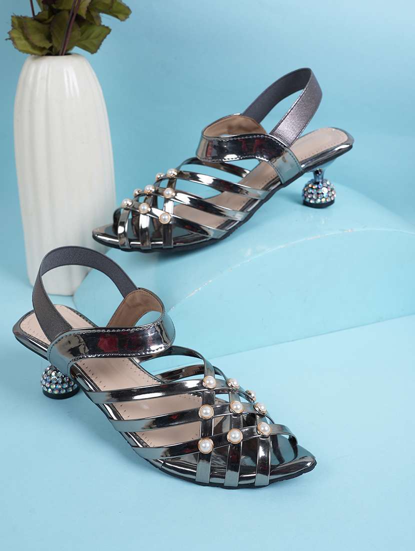 women solid back strap heels