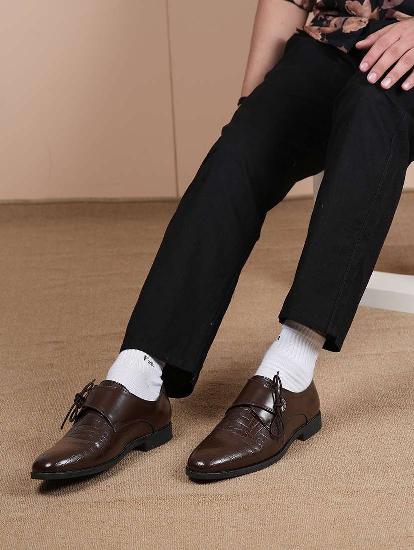 men textured lace up monk strap - 22341390 -  Standard Image - 2