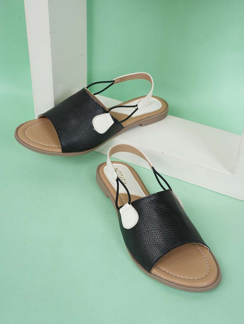 women solid back strap flat sandal