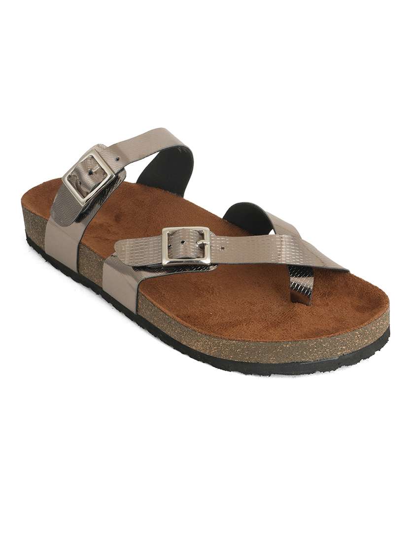 women solid slip on flat sandal