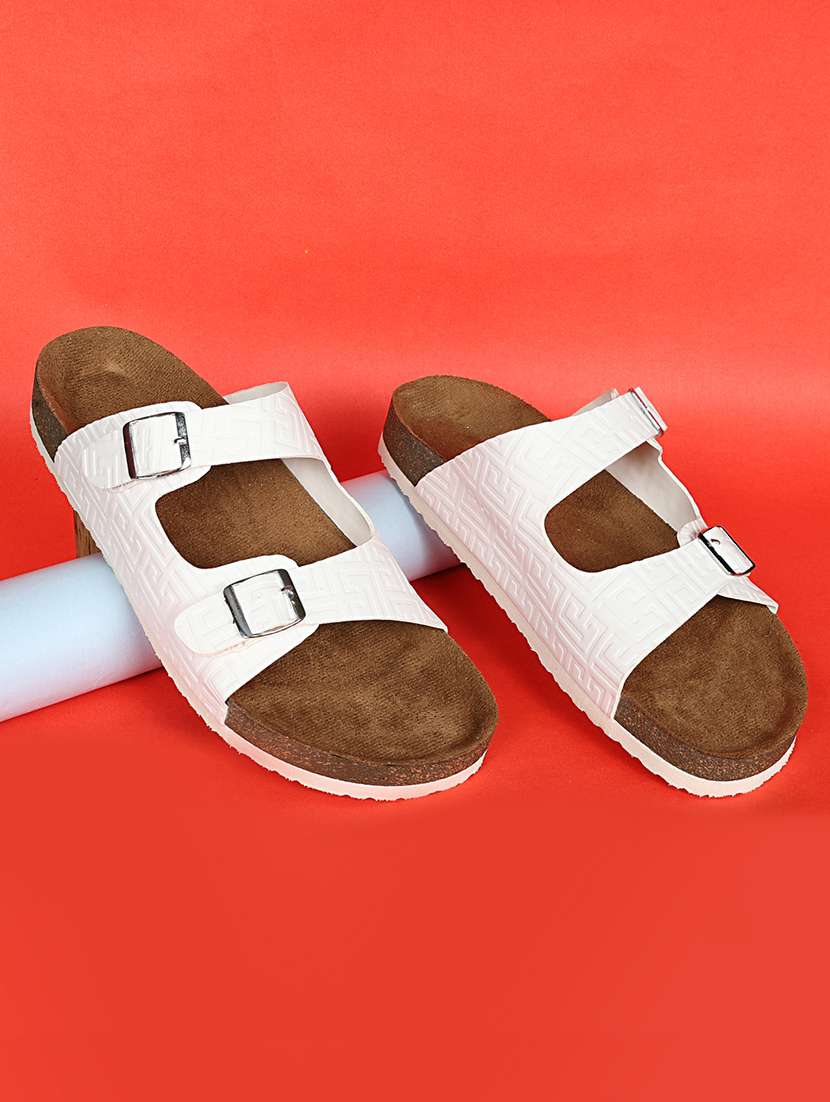 women solid slip on flat sandal