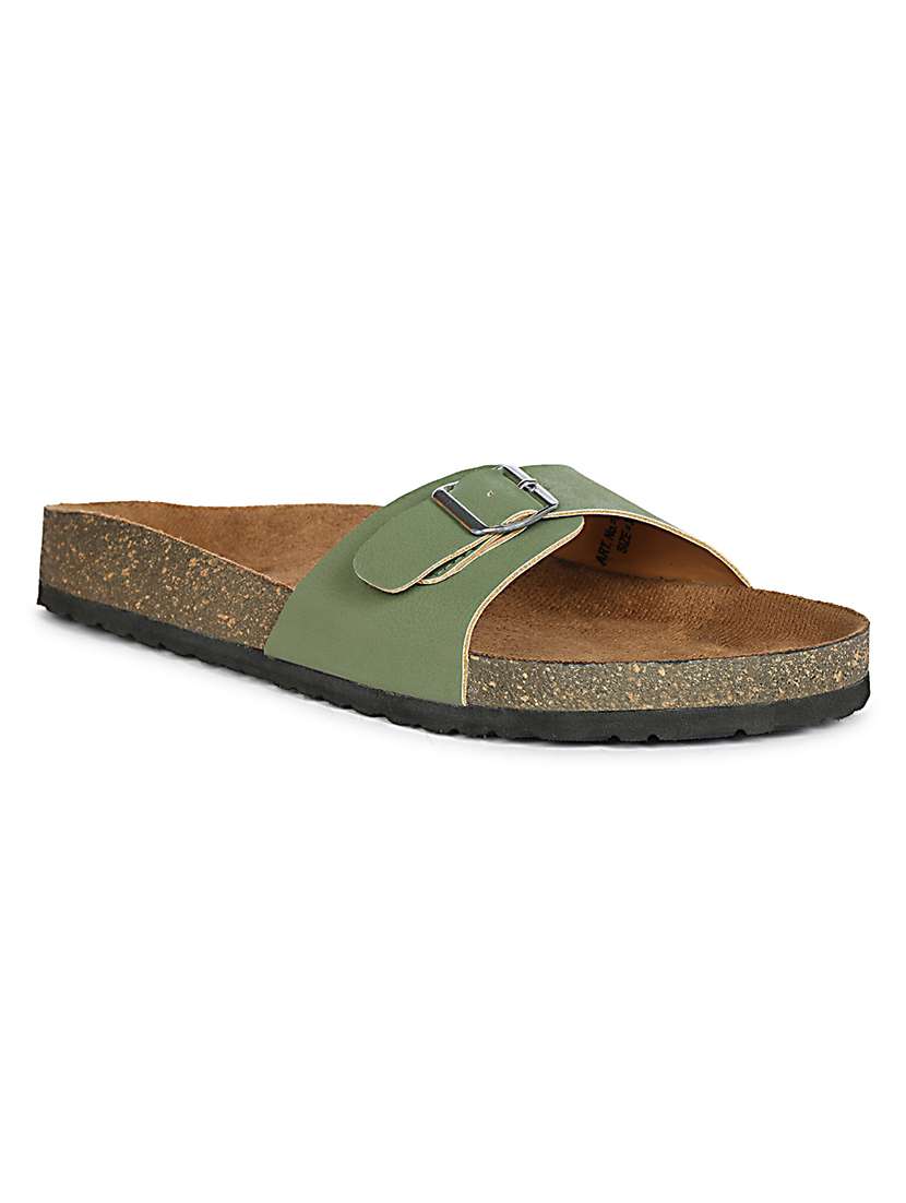 women green slip on flat sandal - 22341521 -  Standard Image - 2