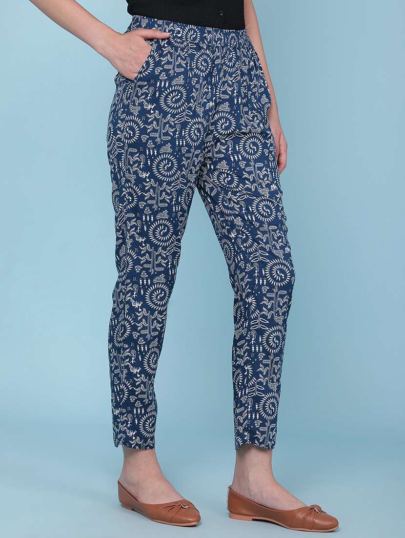 Women Printed Mid Rise Tapered Pant - 22341567 -  Standard Image - 2