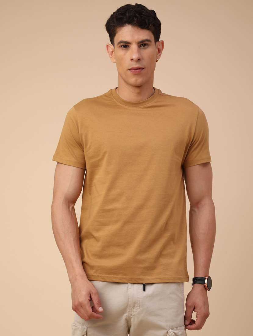 men solid short sleeve regular fit t-shirt - 22341639 -  Standard Image - 2