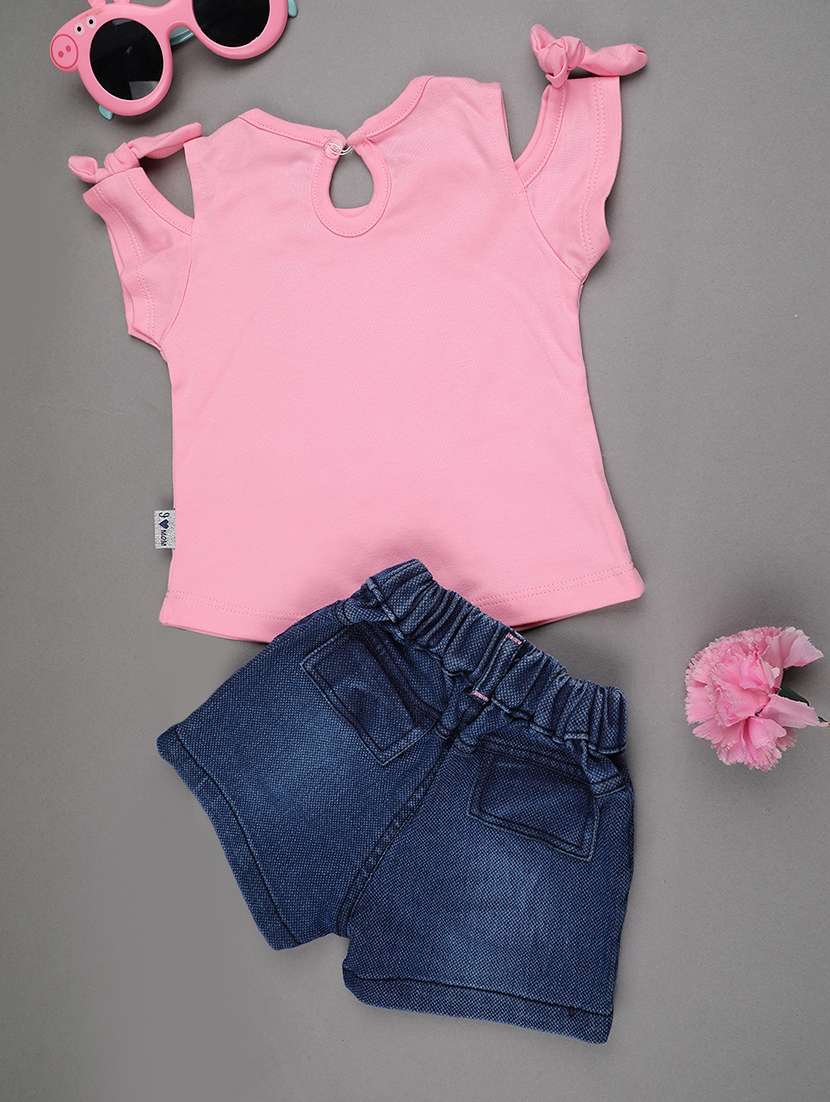 pink cotton combo infant twin set - 22341686 -  Standard Image - 2