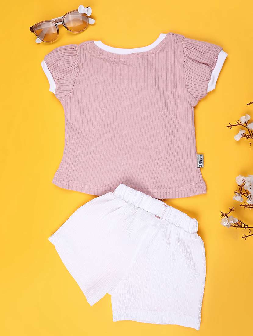 maroon cotton combo infant twin set - 22341698 -  Standard Image - 2