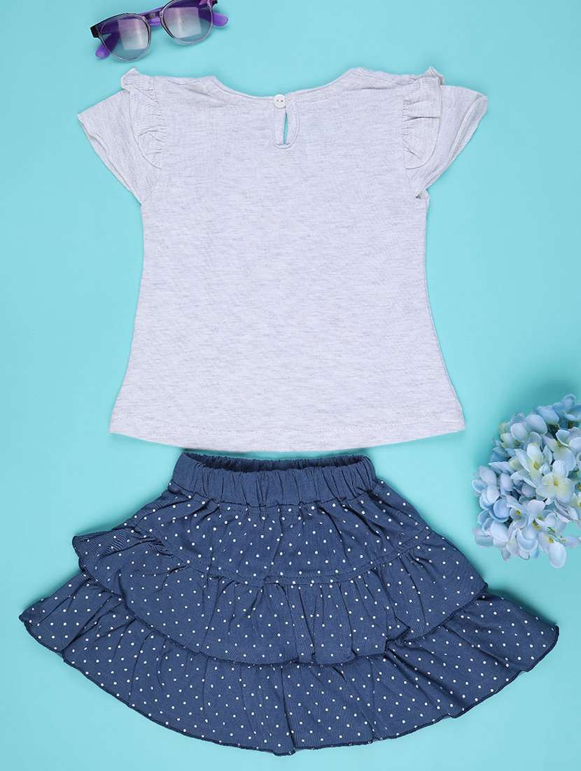 white cotton combo infant twin set - 22341704 -  Standard Image - 2