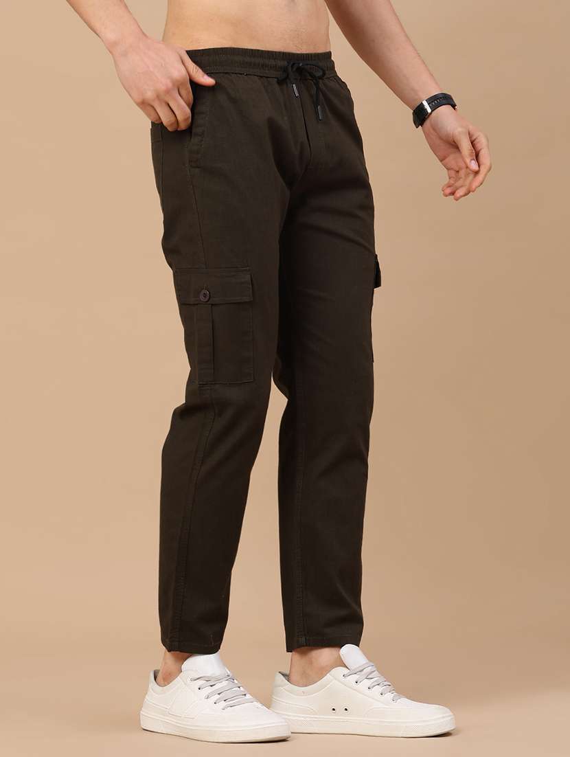 men solid mid rise regular fit cargo  - 22341721 -  Standard Image - 2