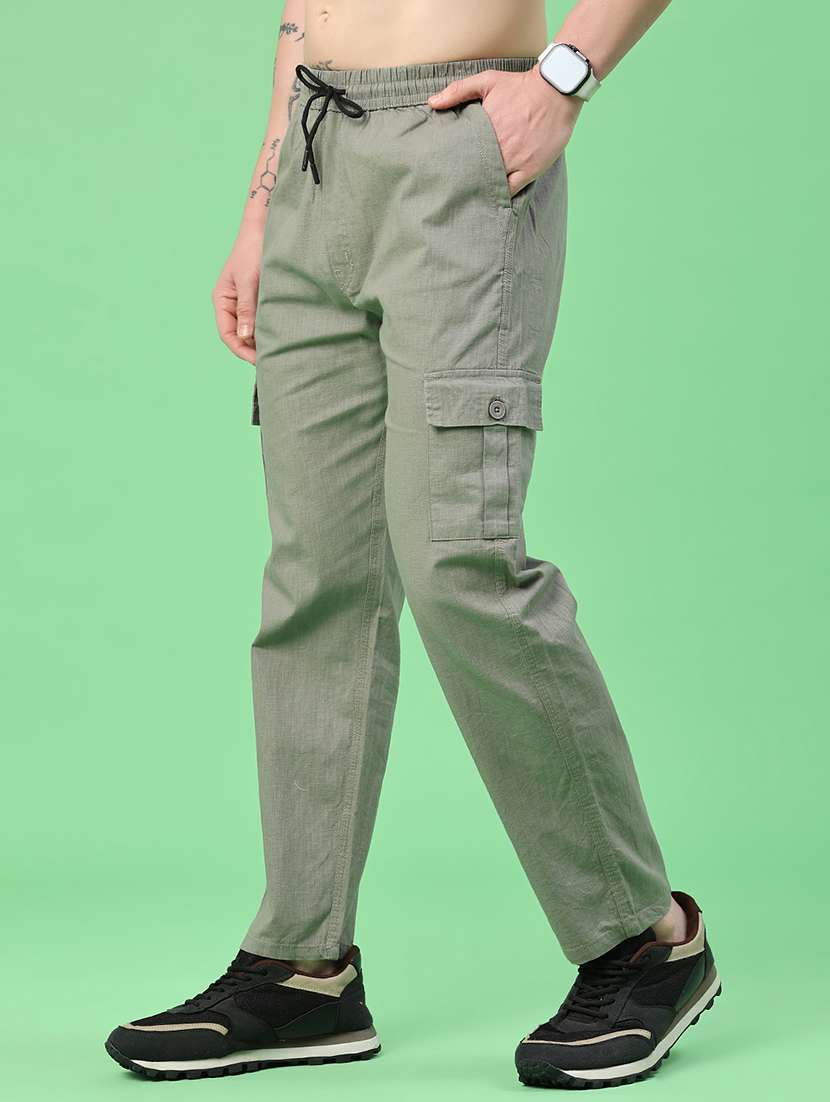 men solid mid rise regular fit cargo  - 22341723 -  Standard Image - 2