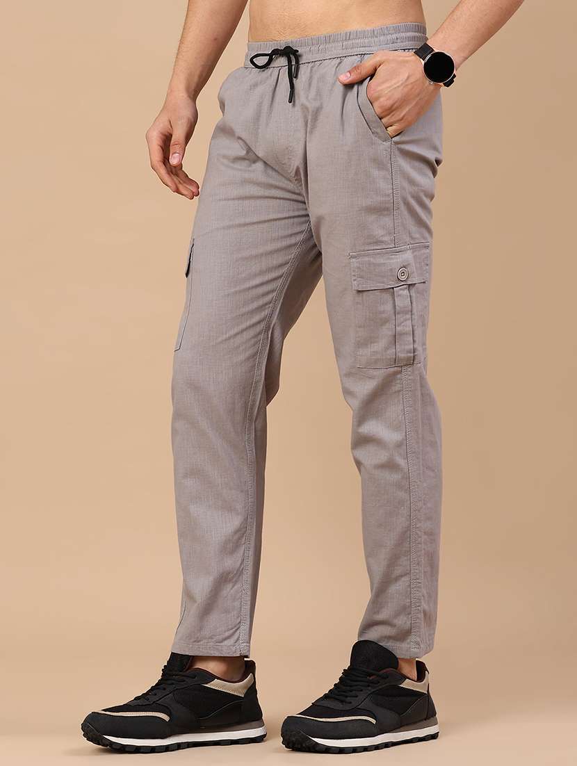 men solid mid rise regular fit cargo  - 22341724 -  Standard Image - 2