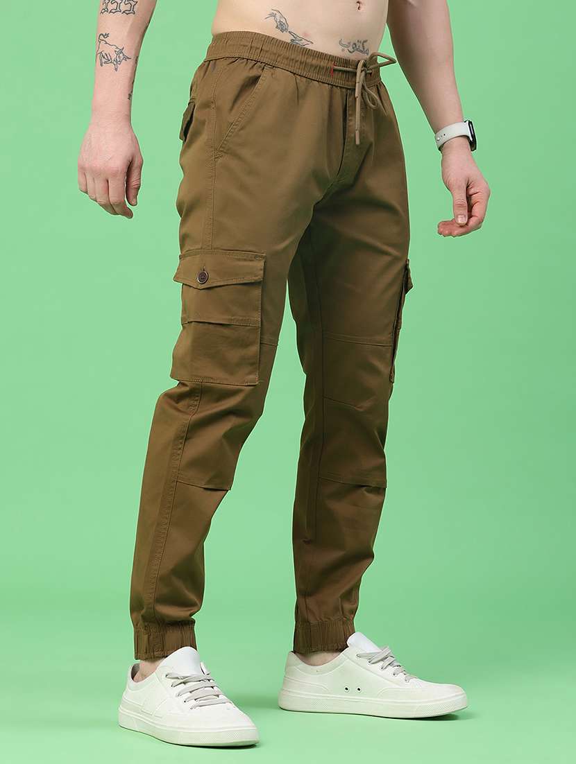 men solid mid rise regular fit jogger - 22341728 -  Standard Image - 2