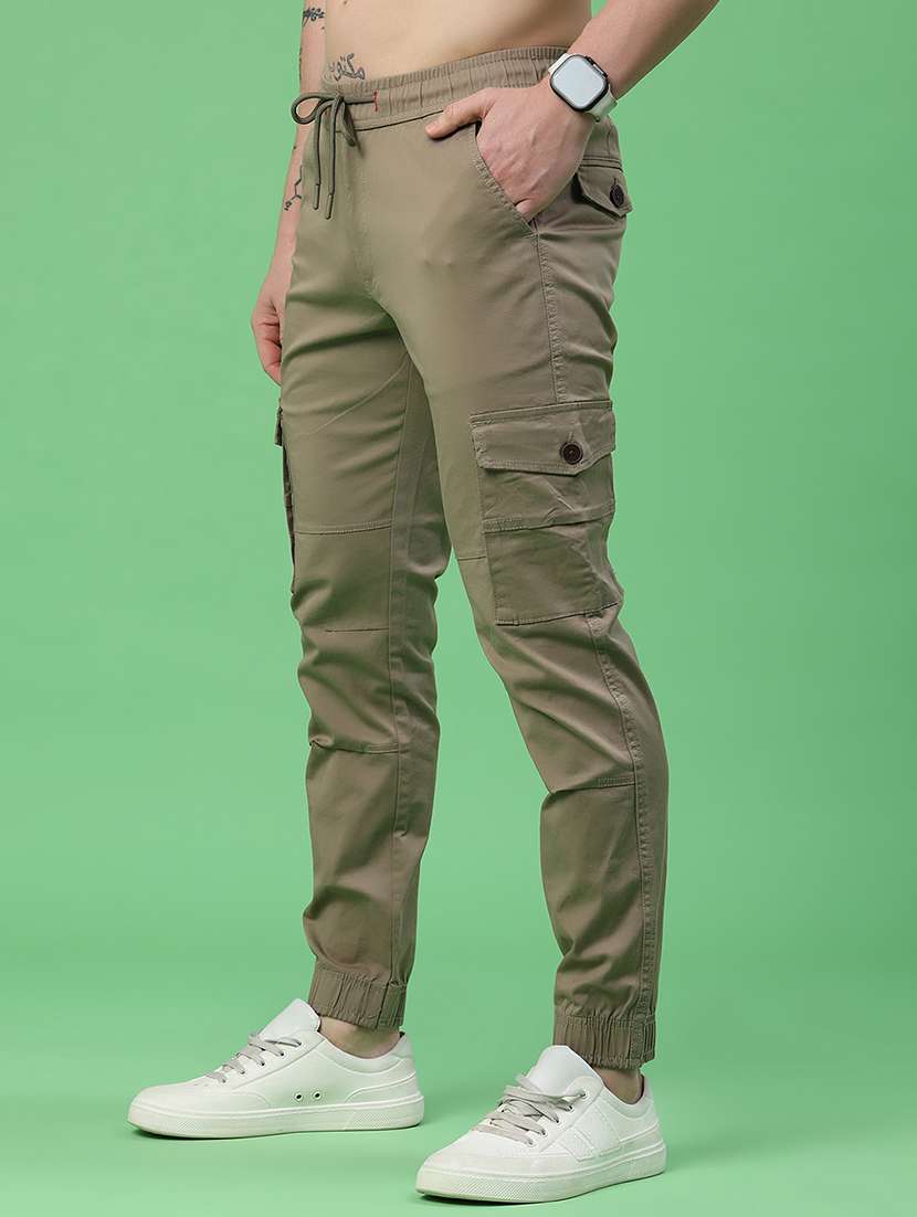 men solid mid rise regular fit jogger - 22341729 -  Standard Image - 2