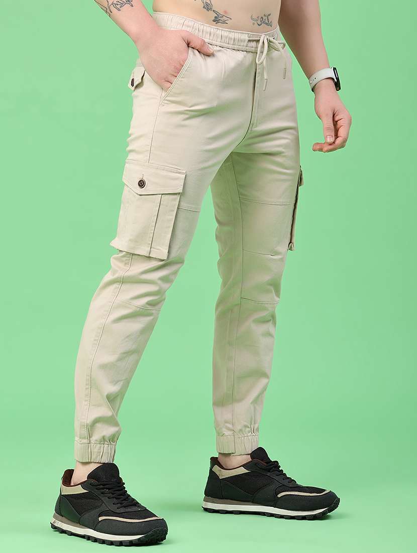 men solid mid rise regular fit jogger - 22341730 -  Standard Image - 2