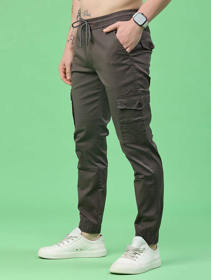 men solid mid rise regular fit jogger - 22341731 -  Standard Image - 2