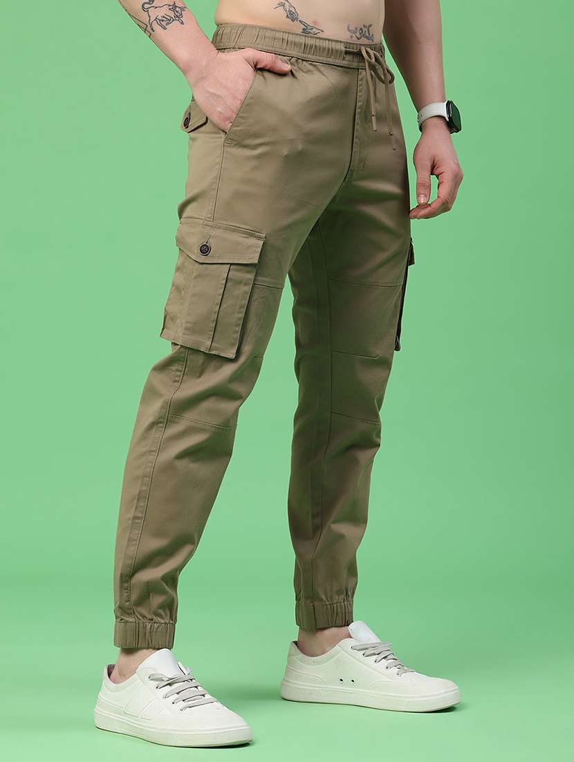 men solid mid rise regular fit jogger - 22341732 -  Standard Image - 2