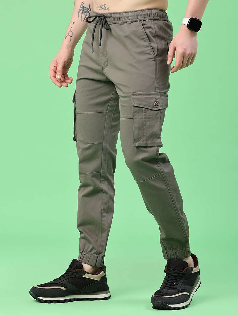 men solid mid rise regular fit jogger - 22341733 -  Standard Image - 2