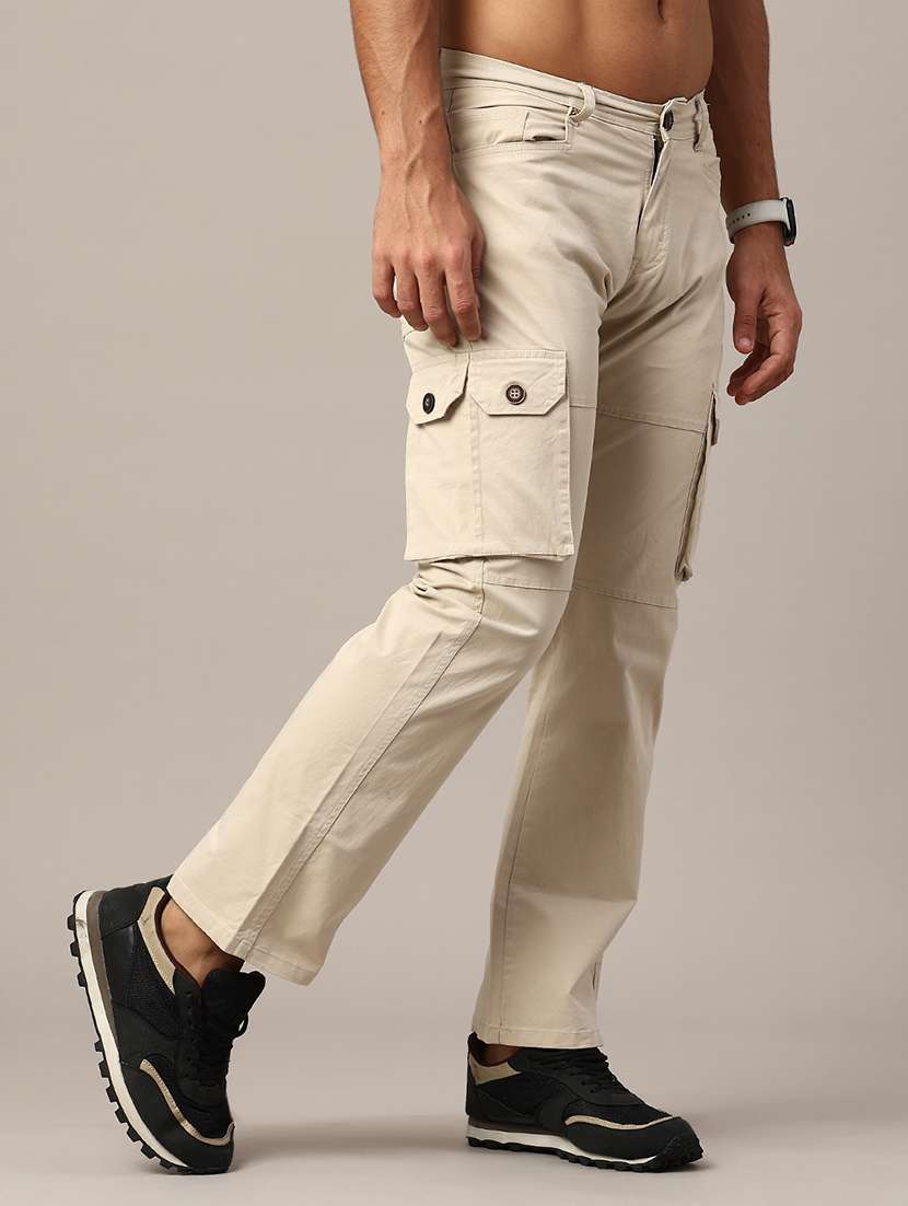 men solid mid rise regular fit cargo  - 22341743 -  Standard Image - 2