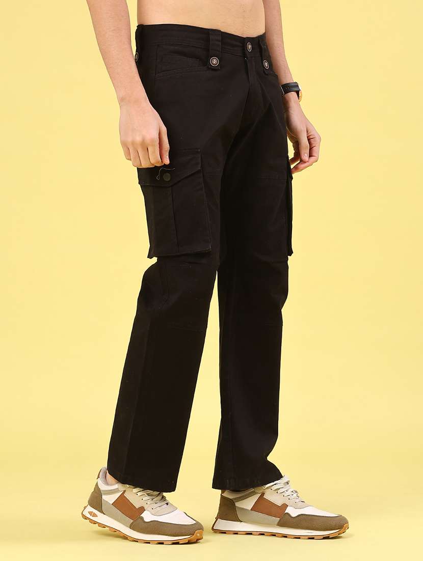men solid mid rise regular fit cargo  - 22341744 -  Standard Image - 2
