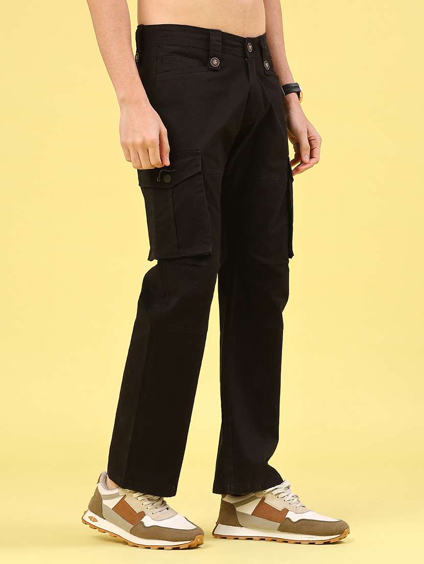 men solid mid rise regular fit cargo  - 22341744 -  Standard Image - 2