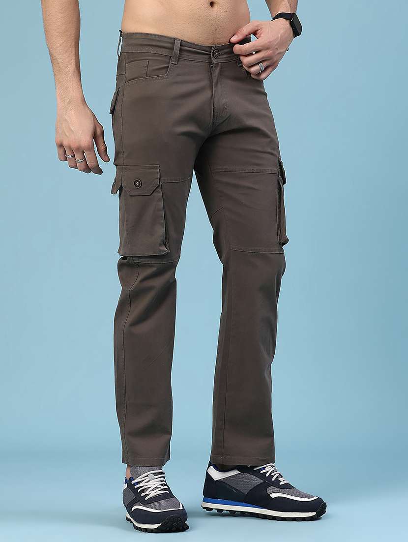 men solid mid rise regular fit cargo  - 22341745 -  Standard Image - 2