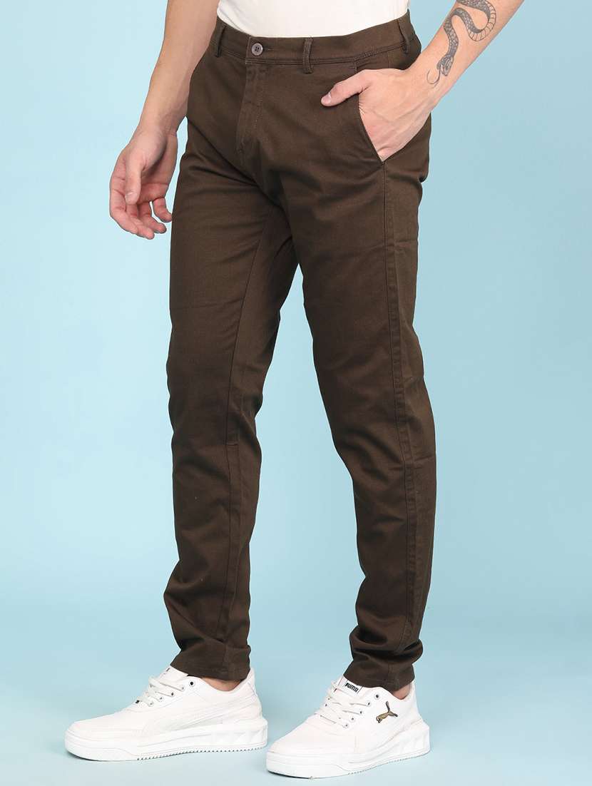 men solid mid rise chinos casual trouser - 22341863 -  Standard Image - 2