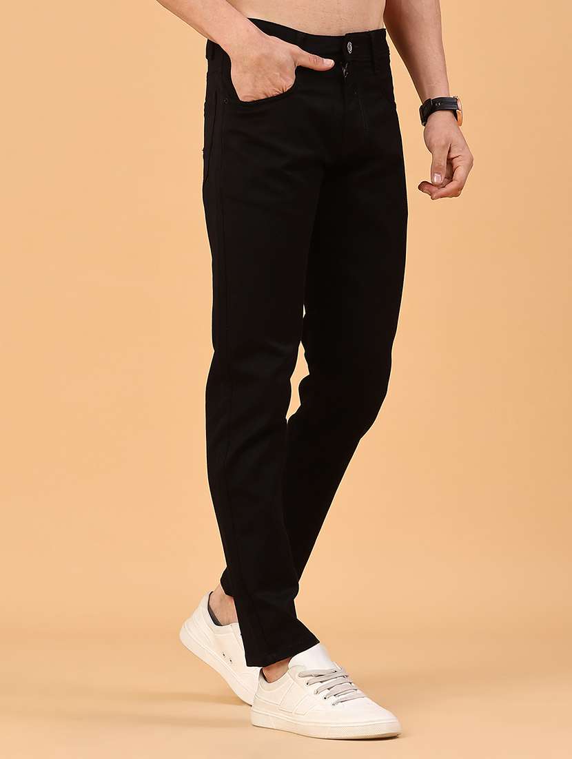 men plain mid rise full length slim fit jeans - 22341865 -  Standard Image - 2