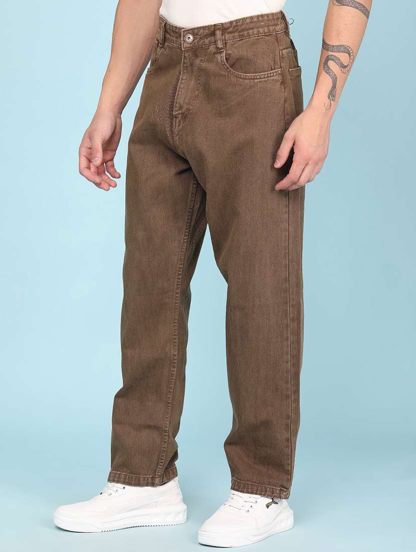 men plain mid rise full length relaxed fit jeans - 22341891 -  Standard Image - 2