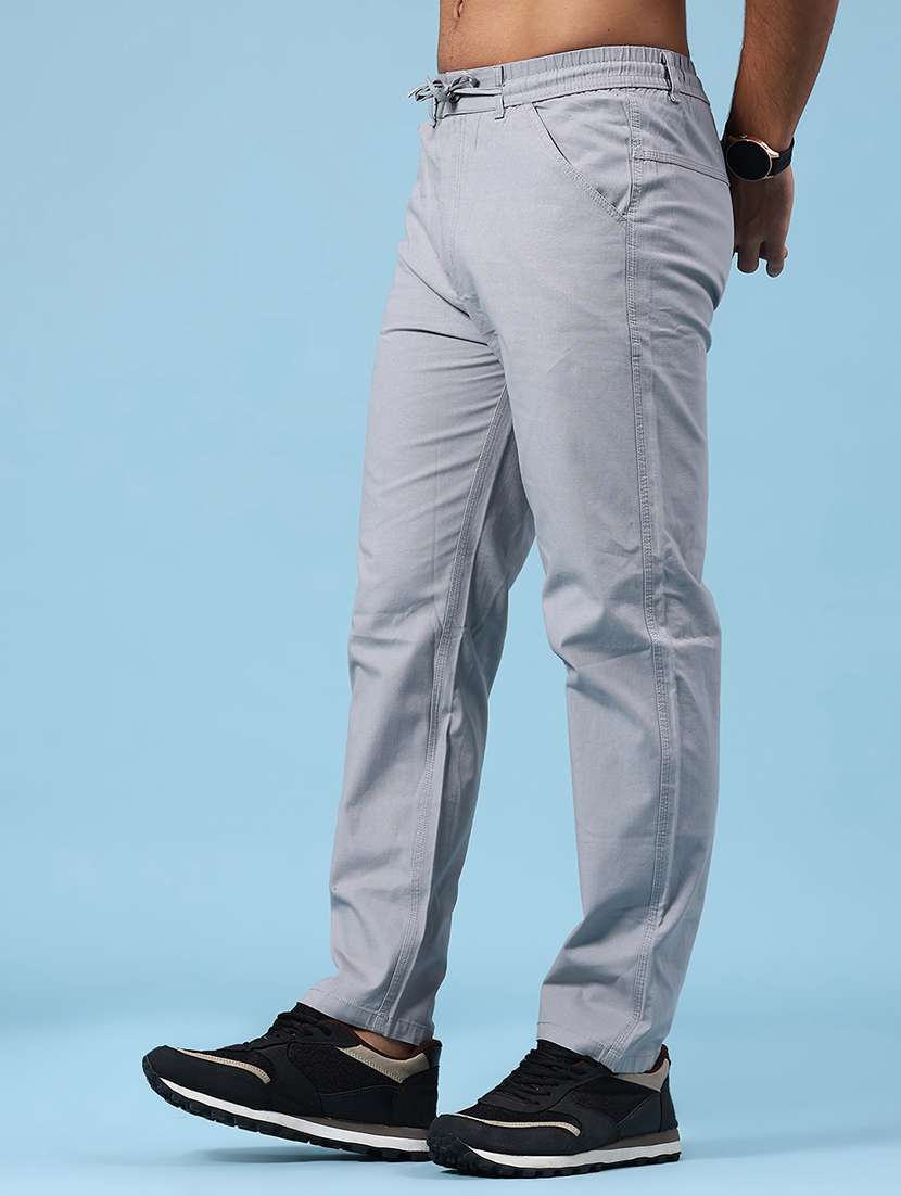 grey cotton  full length track pant - 22341924 -  Standard Image - 2