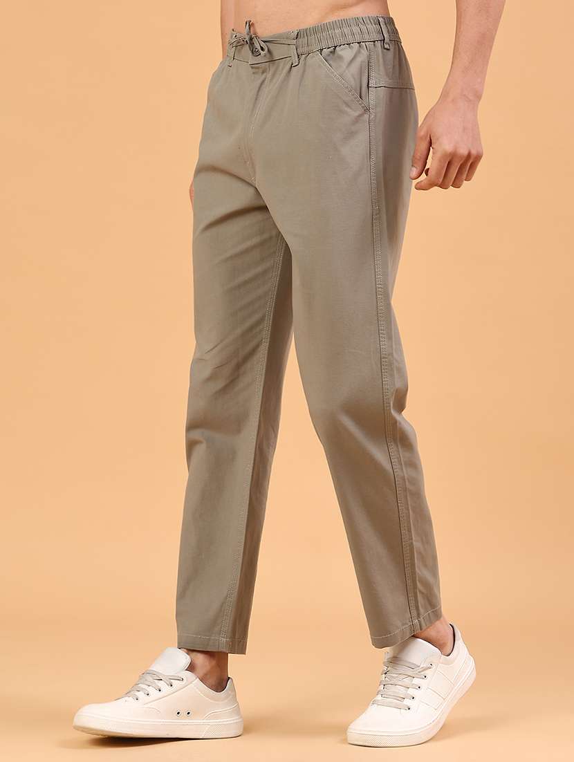olive cotton  full length track pant - 22341925 -  Standard Image - 2