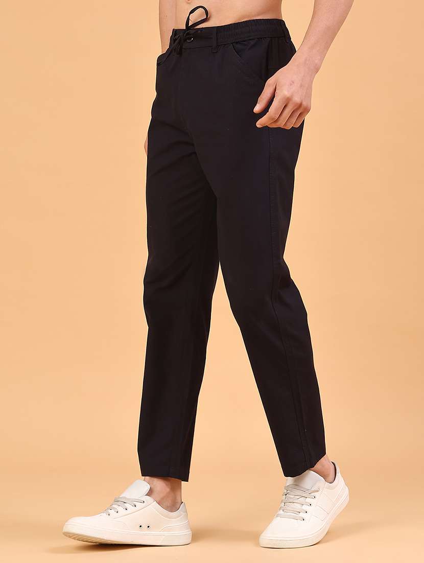 navy blue cotton  full length track pant - 22341932 -  Standard Image - 2