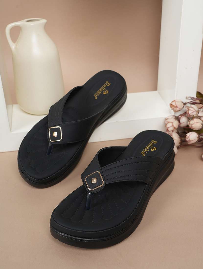 women solid slip on wedges