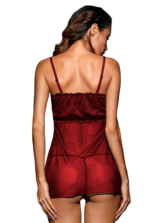 women self designed sleeveless lace babydoll - 22342276 -  Standard Image - 2