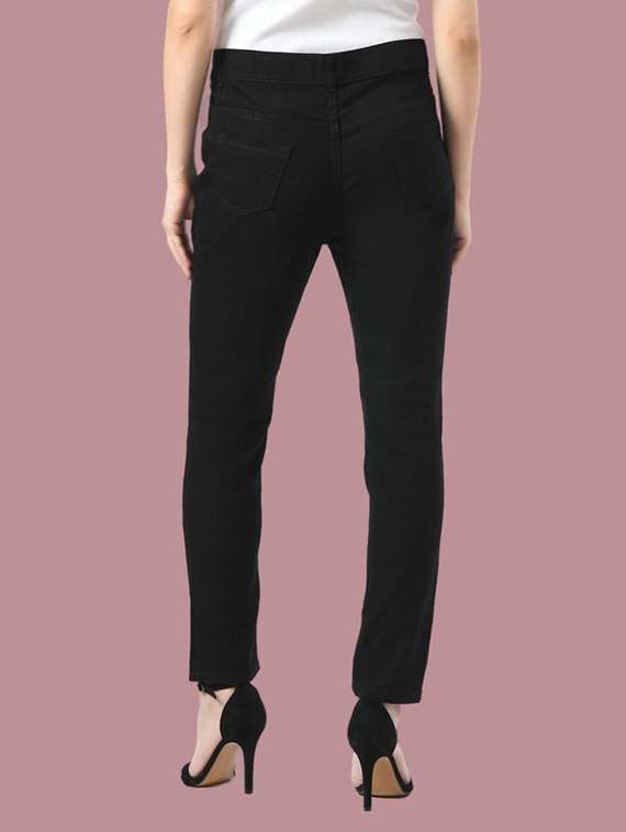 women solid slash knee mid rise slim fit jean - 22342728 -  Standard Image - 2
