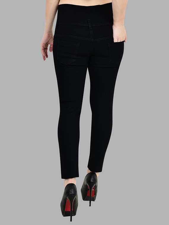 women solid slash knee mid rise slim fit jean - 22342733 -  Standard Image - 2