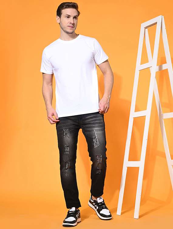 men distress mid rise ankle length jeans - 22342763 -  Standard Image - 2