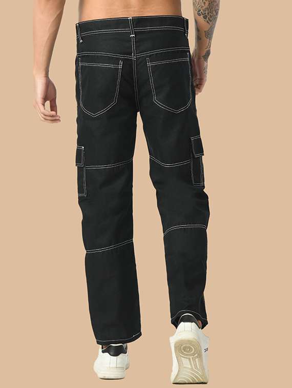 men solid mid rise regular fit cargo  - 22342872 -  Standard Image - 2