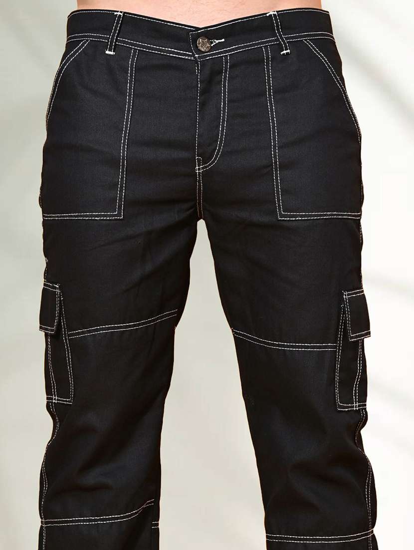 men solid mid rise relaxed fit cargo - 22342875 -  Standard Image - 2