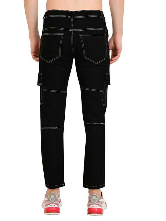 men solid mid rise regular fit cargo  - 22342949 -  Standard Image - 2