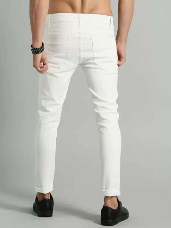 Men Plain Mid Rise Full Length Slim Fit Jeans - 22343019 -  Standard Image - 2