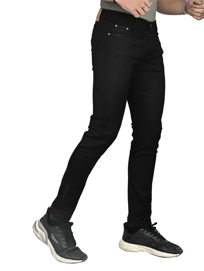 men plain mid rise full length jeans - 22343089 -  Standard Image - 2