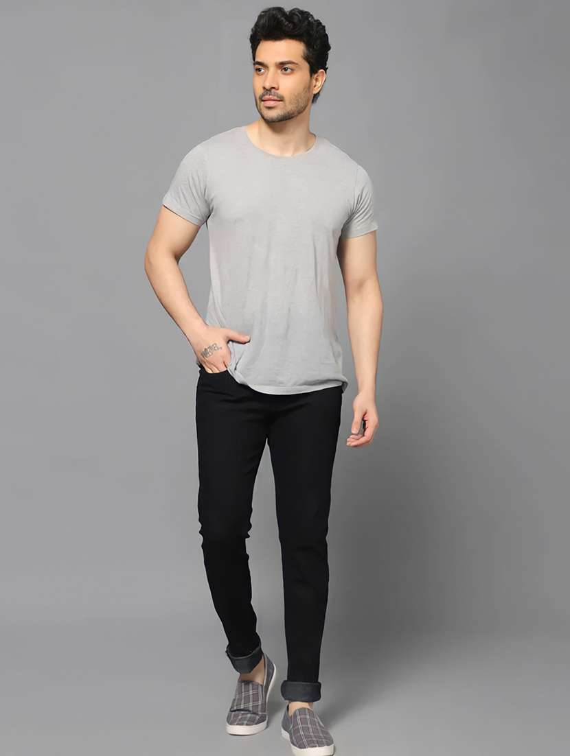 men plain mid rise full length jeans - 22343322 -  Standard Image - 2