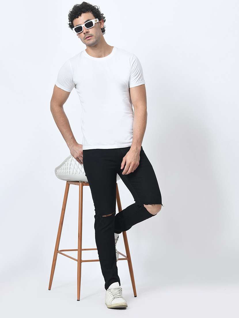 men slash knee mid rise full length jeans - 22343502 -  Standard Image - 2